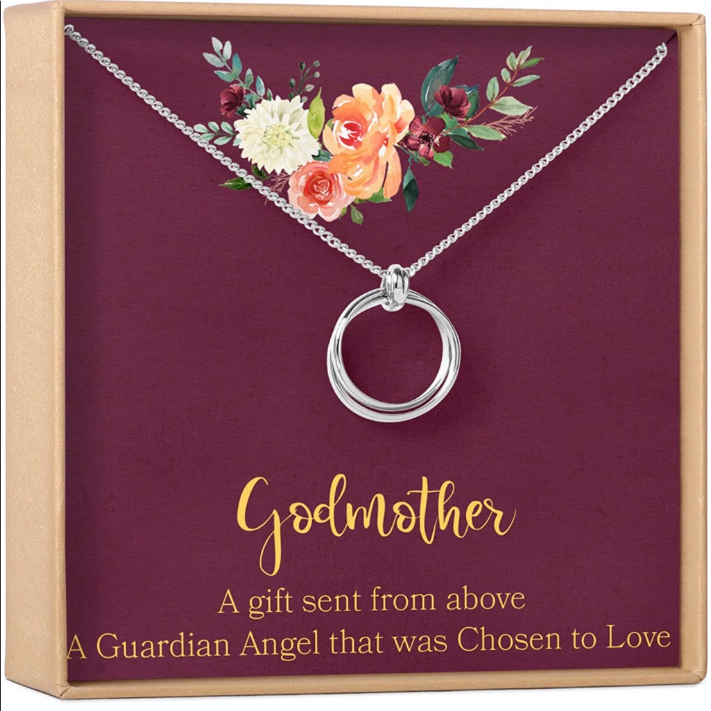 Dear Ava Godmother Necklace: Godmother, Silver